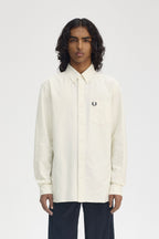 Fred Perry Camisa Algodão Oxford Regular Fit bege - vista frontal