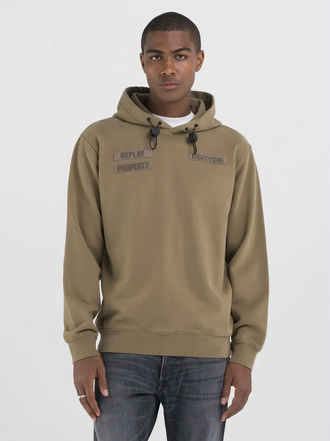 Replay Hoodie verde - vista frontal