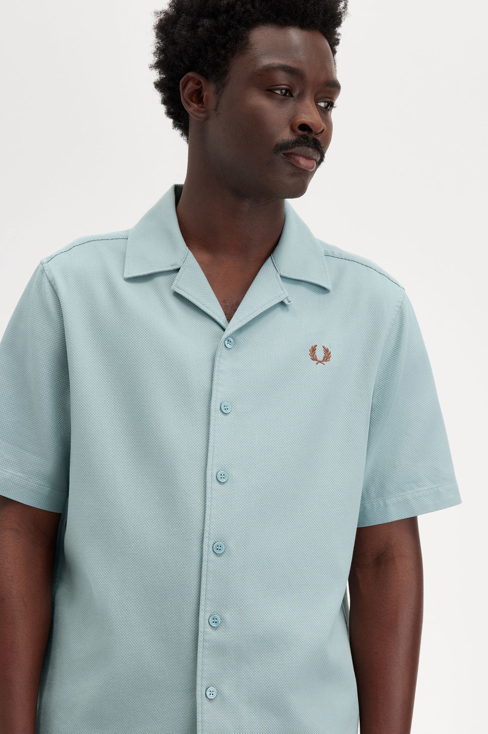 Fred Perry Camisa Bordado Piqué Algodão - detalhe