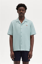 Fred Perry Camisa Bordado Piqué Algodão cinza - vista frontal