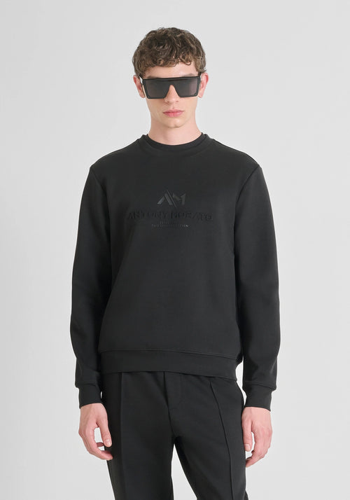 Antony Morato Sweatshirt Algodão Interlock Slim Fit preto - vista frontal