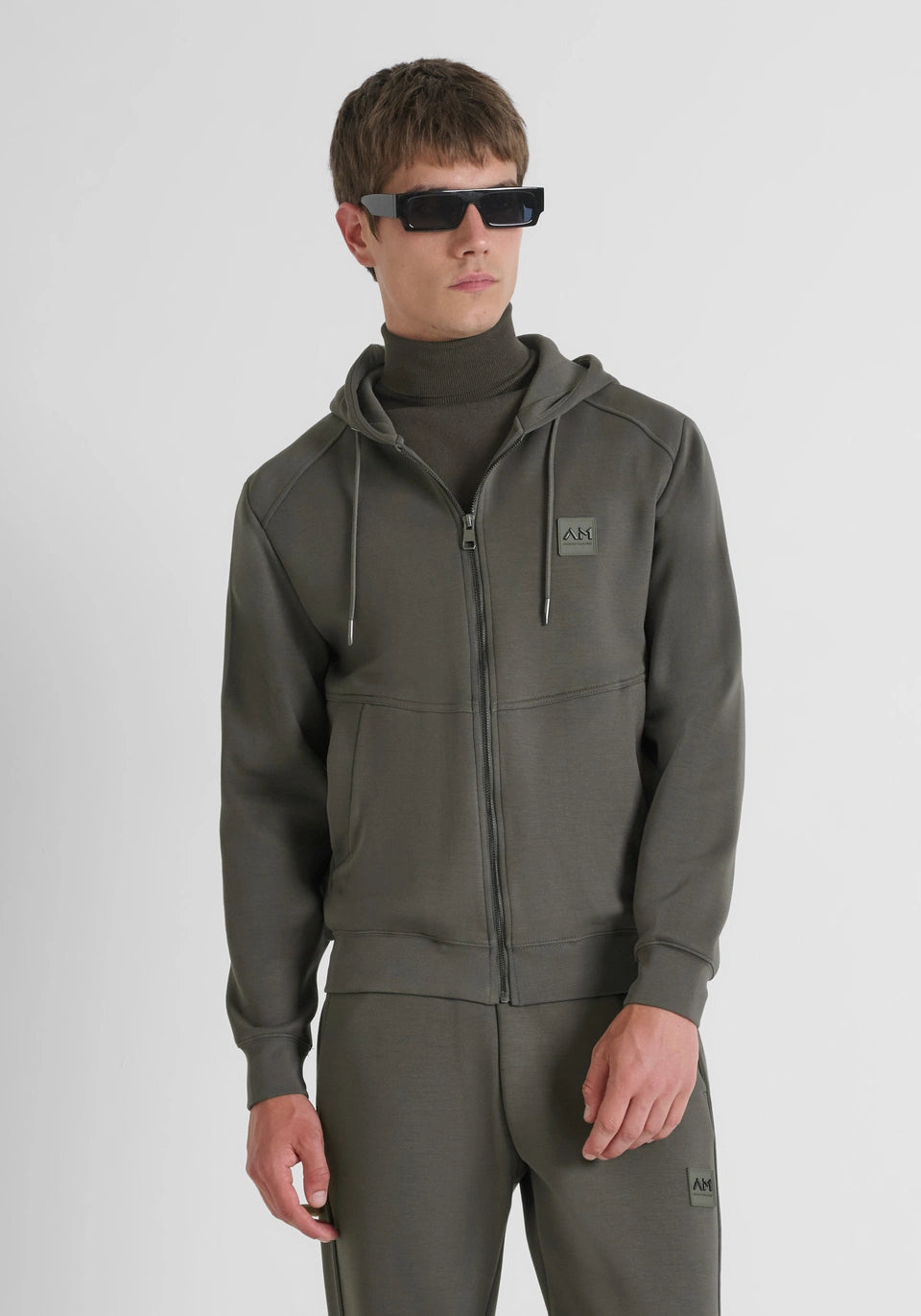 Antony Morato Hoodie Viscose com Capuz com Zíper verde 32 - vista frontal