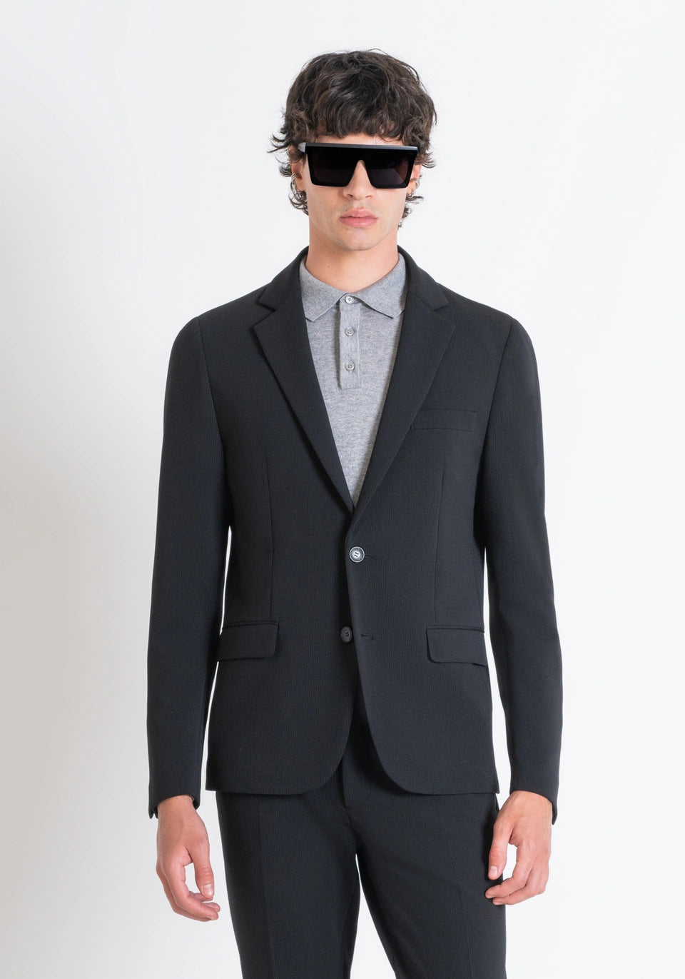 Antony Morato Casaco Viscose Slim Fit com Bolsos Modelo 2 azul - vista frontal