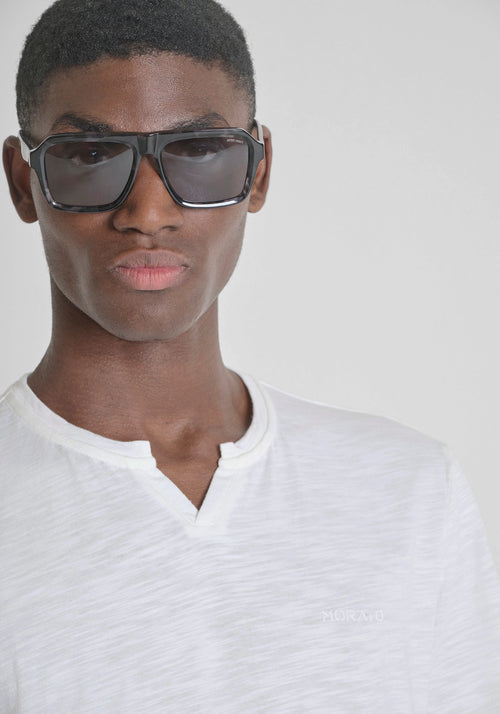 Antony Morato t-shirt gola bico regular fit branco bege