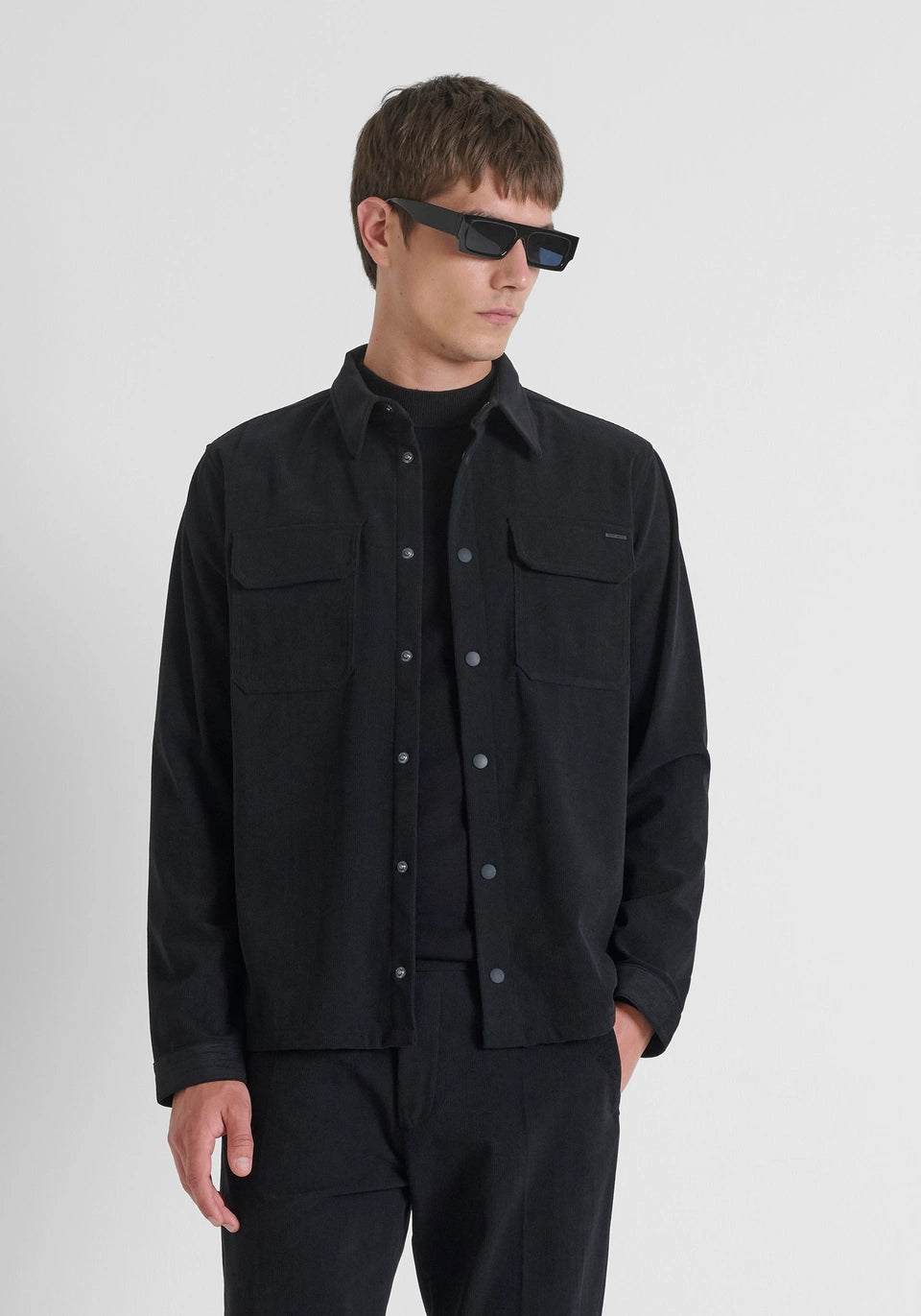 Antony Morato Sobrecamisa Bombazine com Bolsos preto - vista frontal