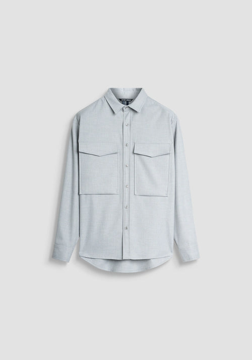 Antony Morato Sobrecamisa Viscose com Bolsos cinza - vista frontal
