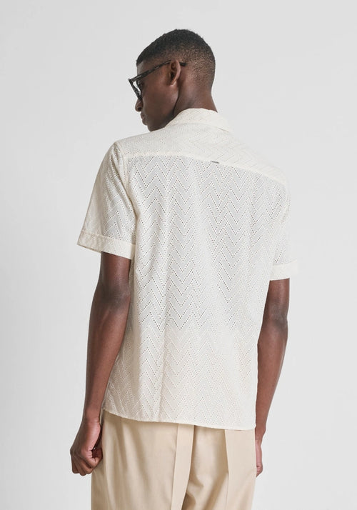 Antony Morato Perforated Beige Honolulu Shirt