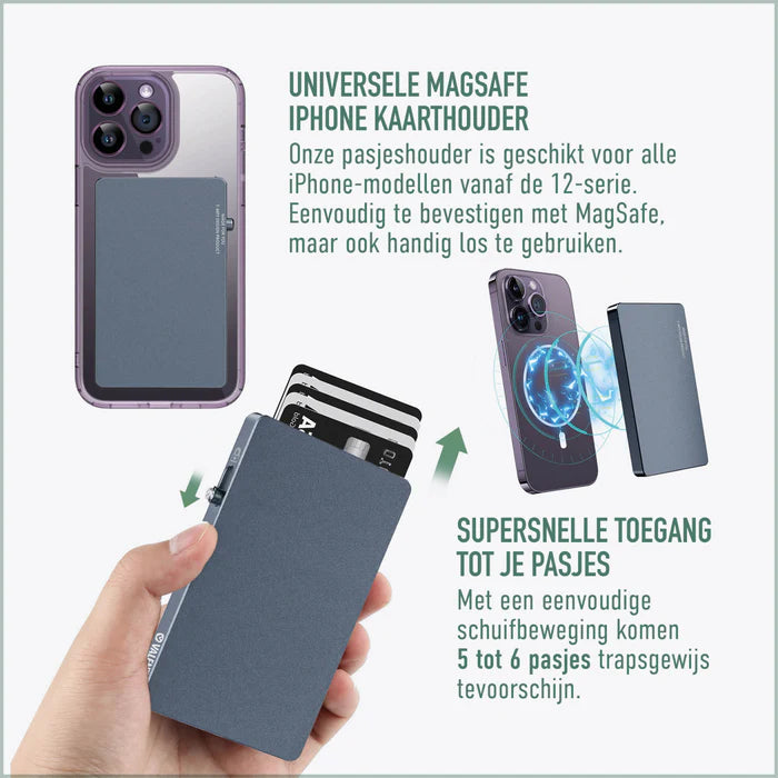 Valenta Porta Cartões Azul em alumínio