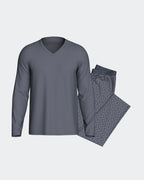 Impetus Pijama Hombre gris cuello en V cintura elástica