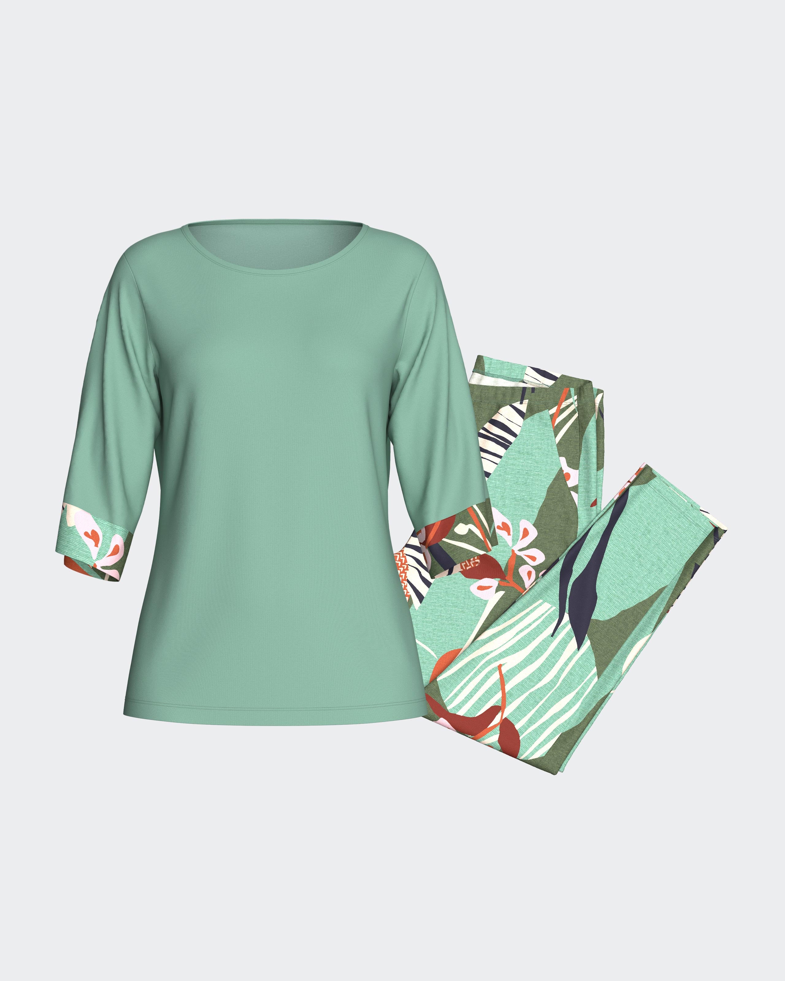 Impetus Pijama mujer manga 3/4 pantalón estampado