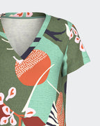 Impetus Camisón de algodón estampado de manga corta con escote en "V"