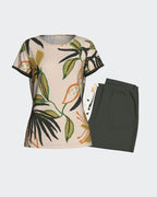 Impetus Pijama t-shirt estampado floral e calções