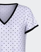 Impetus Camisón de algodón de manga corta y escote en "V"