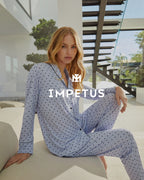 Impetus Women's Long Sleeve Cotton Pyjama Top and Trousers
