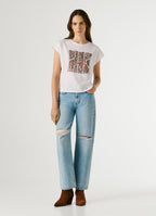Pepe Jeans t-shirt jersey mesclado logo étnico estampado