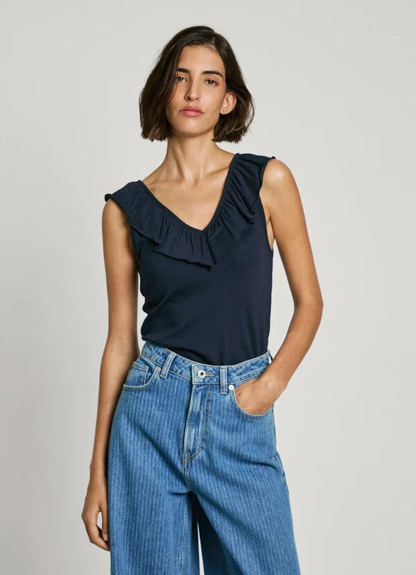 Pepe Jeans Top canelado - vista frontal
