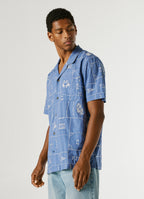 Pepe Jeans Camisa manga curta azul estampada