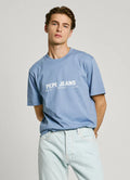T-shirt Pepe Jeans com Logo azul - vista frontal