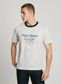 T-shirt Pepe Jeans com Logo cinza - vista frontal