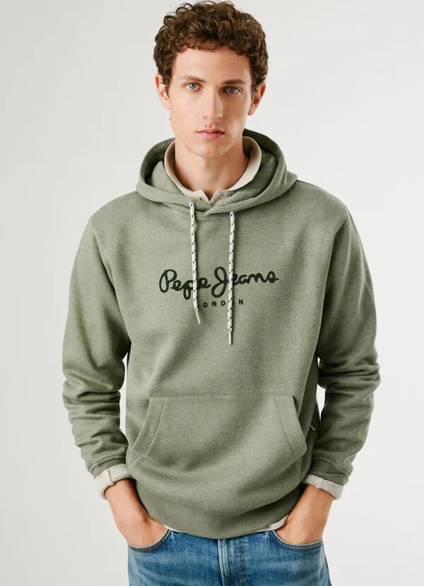 Hoodie Pepe Jeans com Capuz - Logo Estampado verde 32 - vista frontal