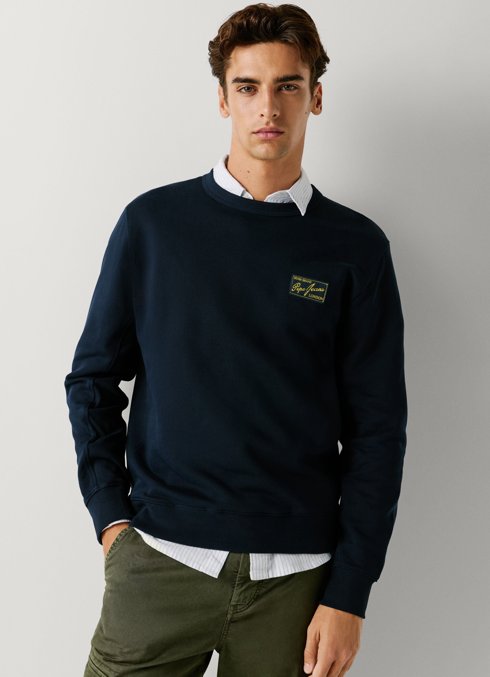 Sweatshirt Pepe Jeans Azul com decote redondo