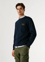 Pepe Jeans sweatshirt azul gola redonda relaxed fit patch