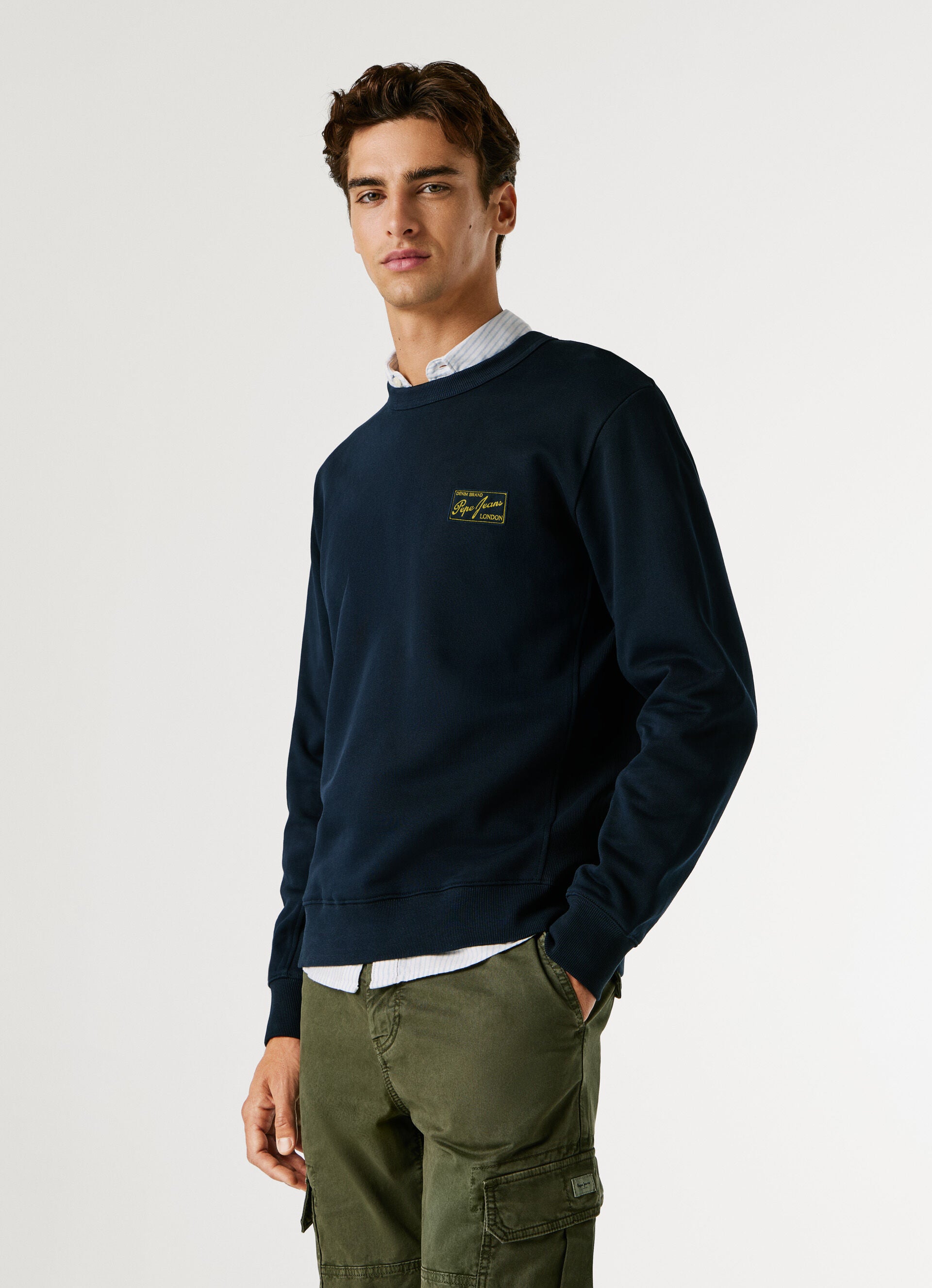 Sweatshirt Pepe Jeans Azul com decote redondo
