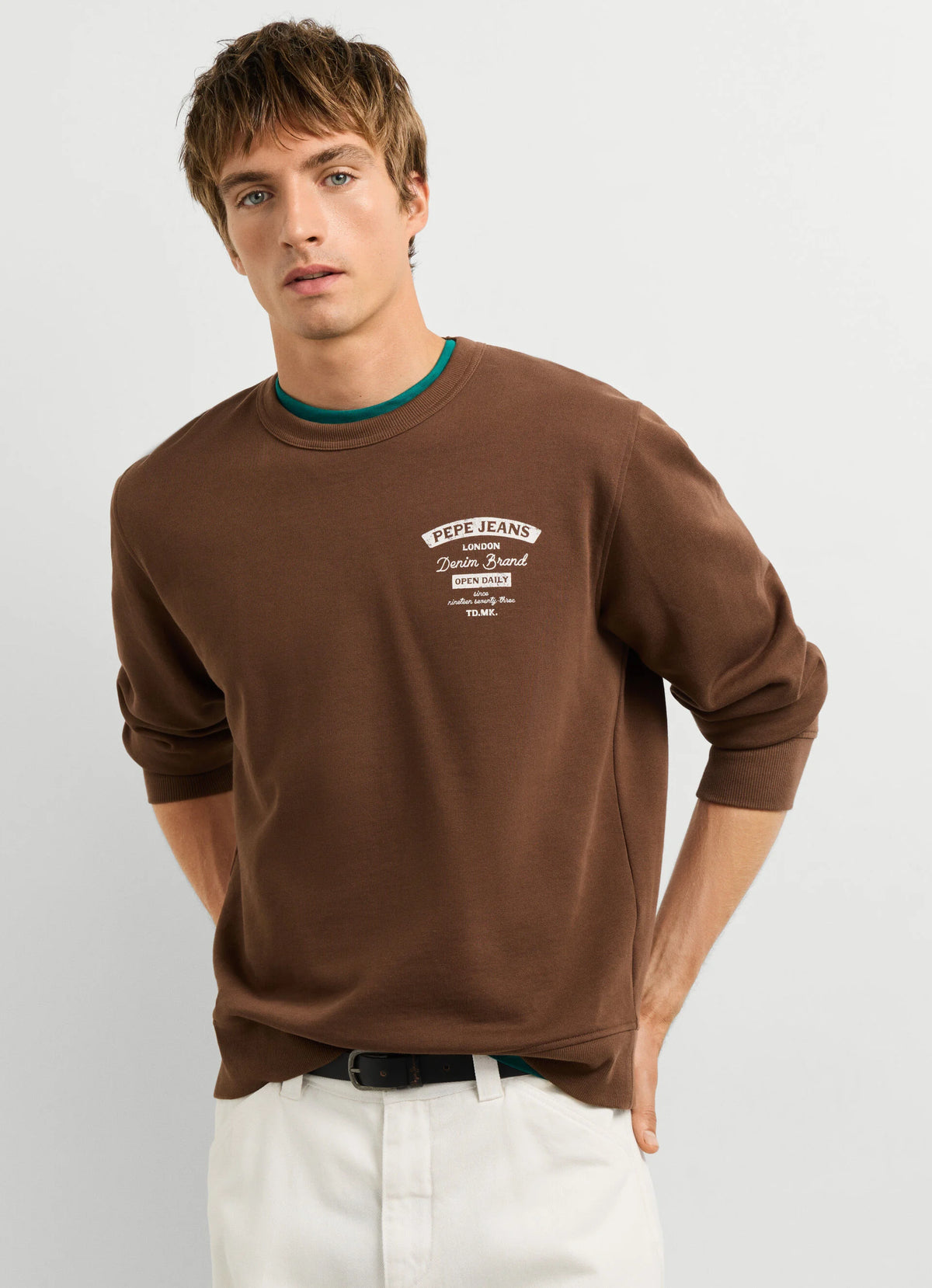 Pepe Jeans Sweatshirt cardada gola redonda estampada