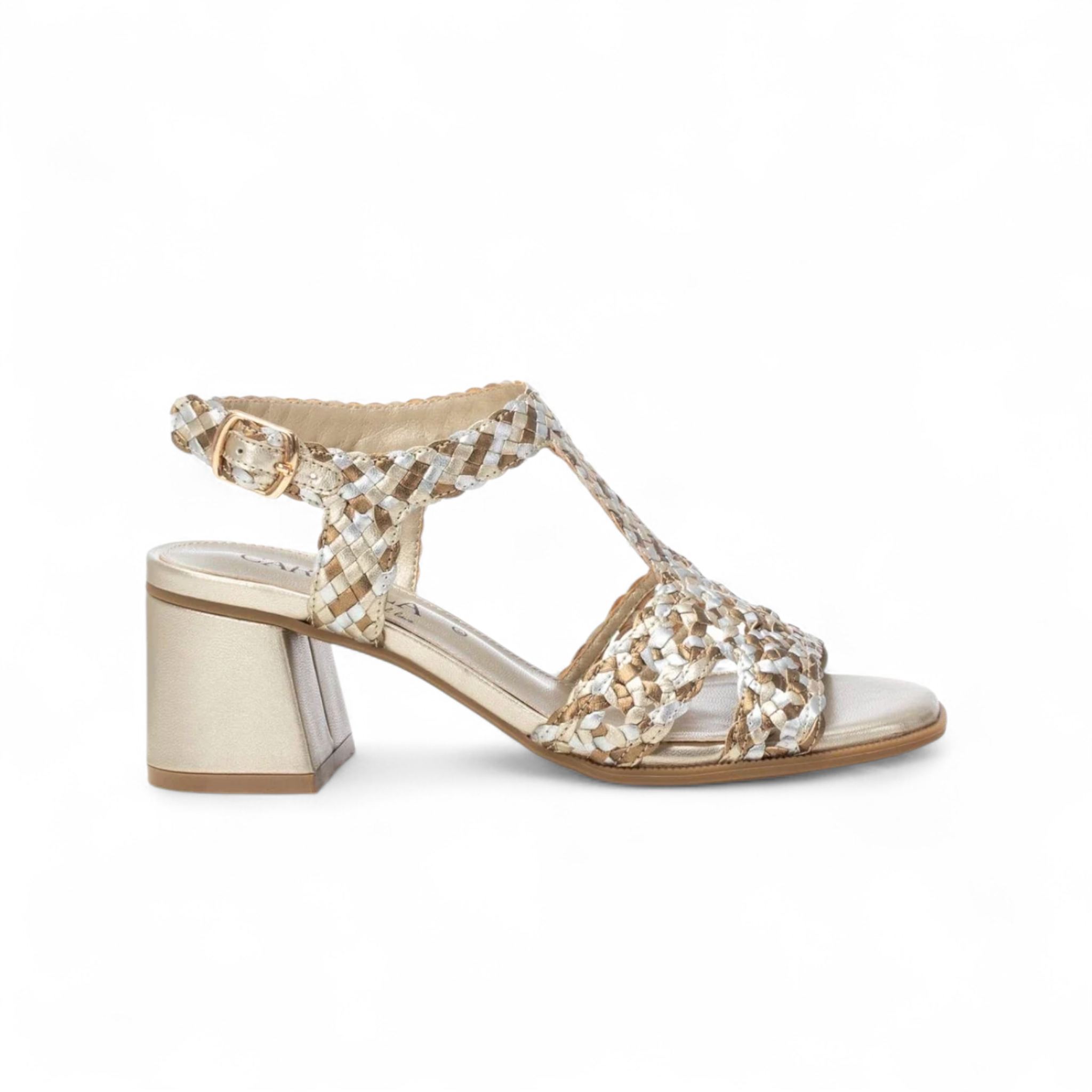 Carmela Sandália Pele Salto com Fivela