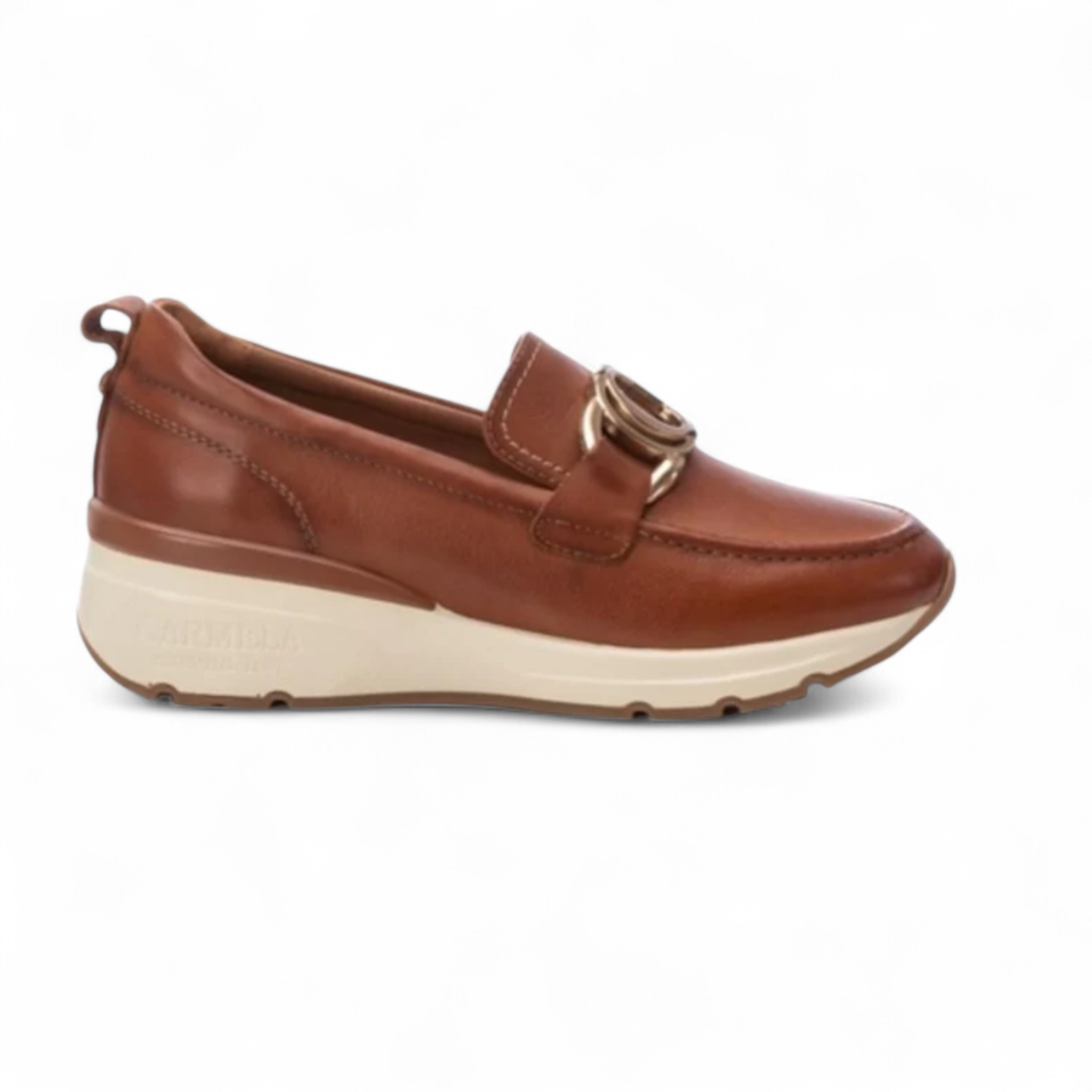 Carmela Mocassim Pele com detalhe metálico