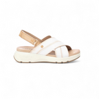 Carmela White Leather Sandal with Zipper