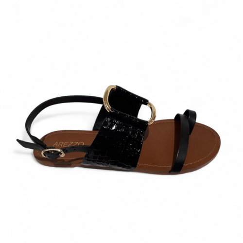 Arezzo Sandalia Negra Piel