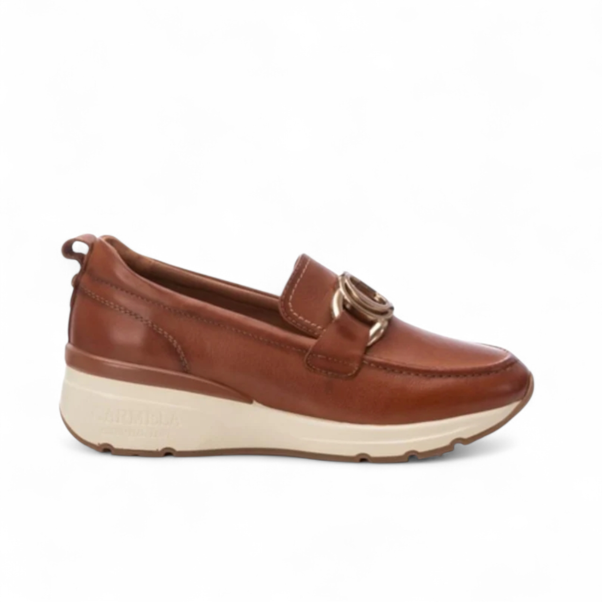 Carmela Mocassim Pele com detalhe metálico