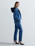 Replay calças Marty denim azul escuro boy fit stretch