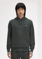 Fred Perry Hoodie Algodão Regular Fit com Bolsos Modelo 2 verde 2 - vista frontal