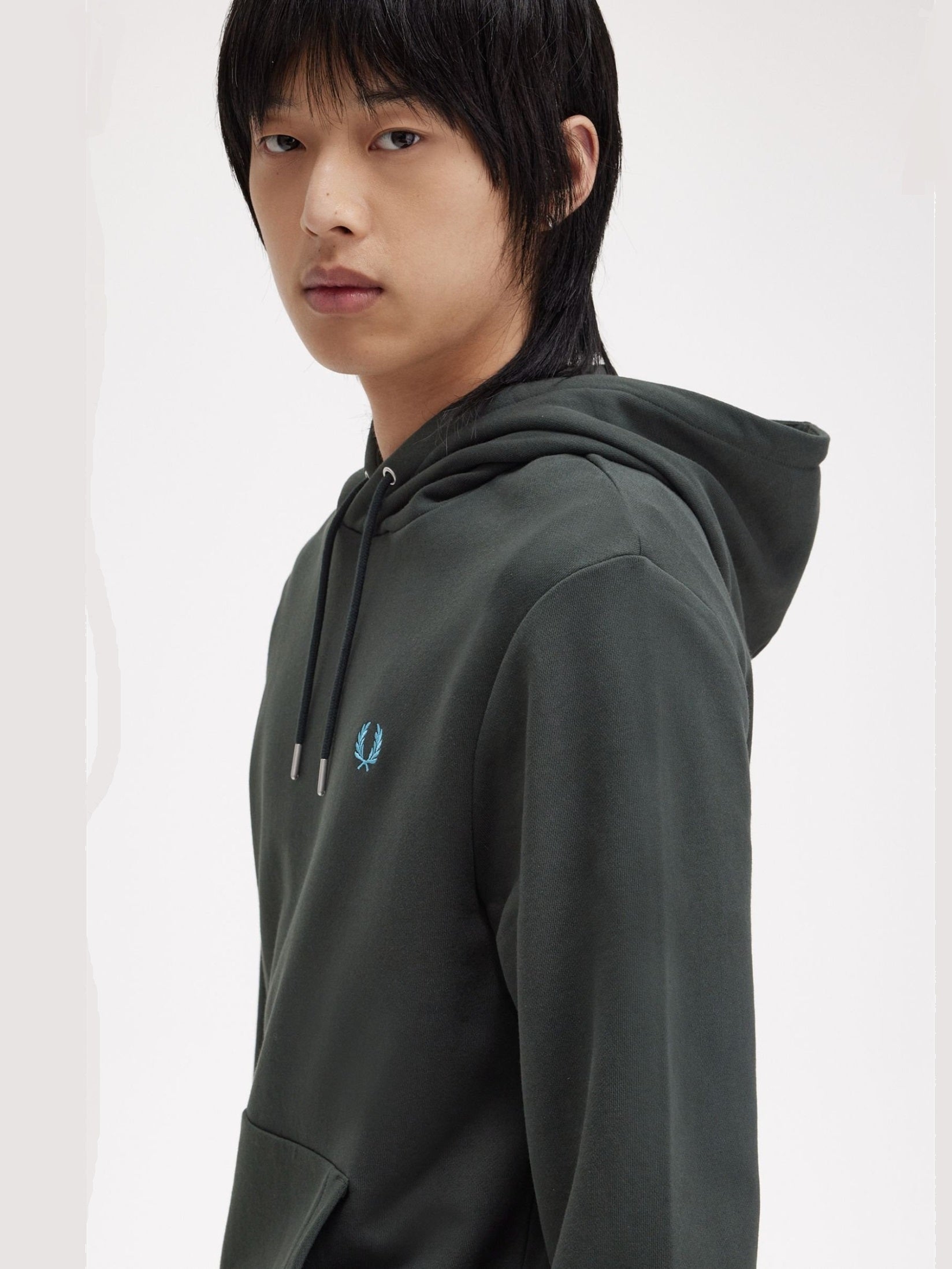 Fred Perry Hoodie Algodão Regular Fit com Bolsos Modelo 2 - detalhe