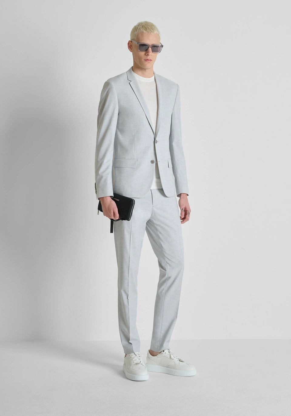 Antony Morato Calças cinza claro com bolsos laterais e micro padrão