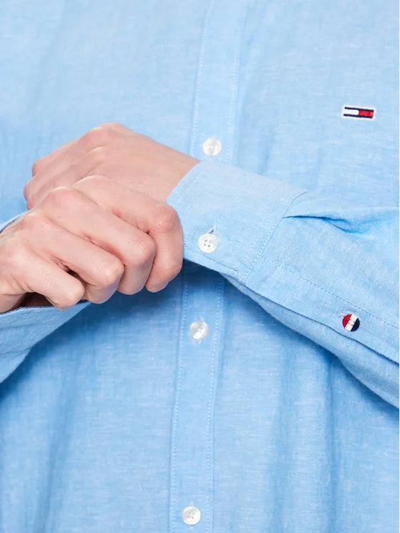 Tommy Jeans Camisa azul sem gola