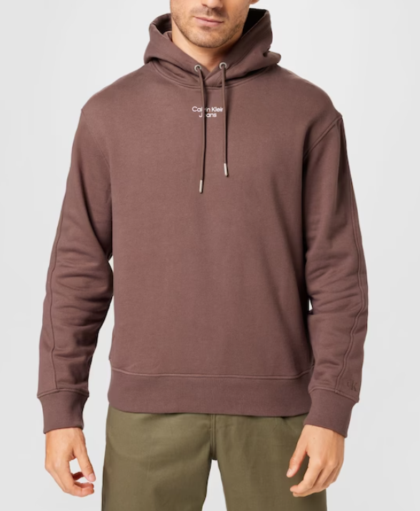 Calvin Klein Hoodie com Logo Bordado Algodão - vista frontal