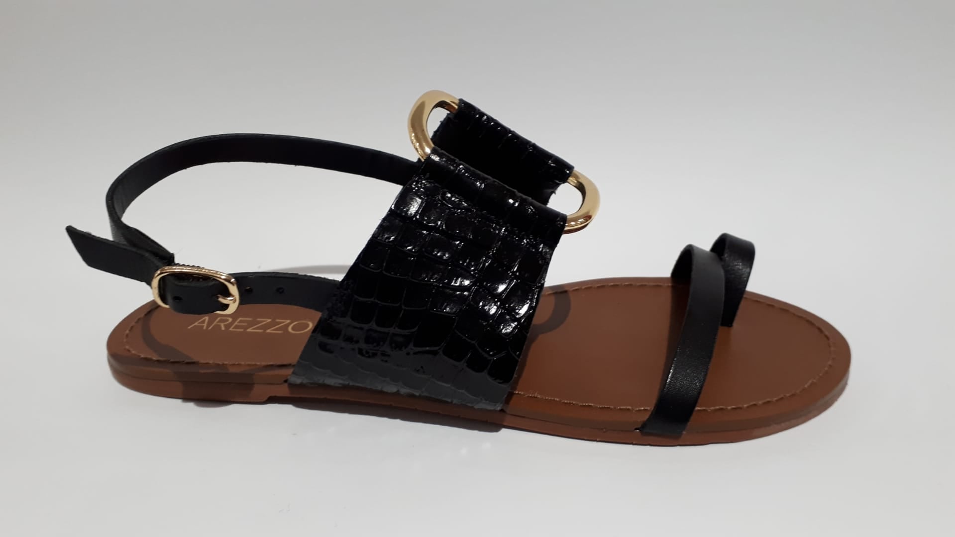 Arezzo Sandália Preta Pele