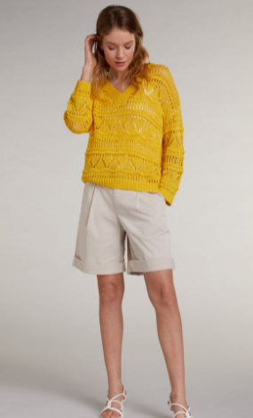 Oui Calças Algodão Lã - detalhe