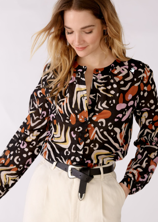 Oui Blusa Algodão Lã Estampado - vista alternativa