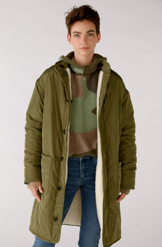 Oui Casaco Lã Gola Alta com Botões - vista alternativa