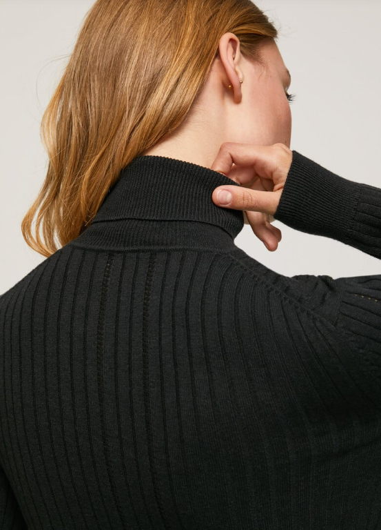 Pepe Jeans malha canelada gola alta