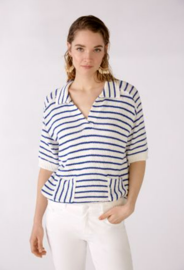 Oui Camisola Algodão Lã às Riscas Modelo 4 - vista frontal