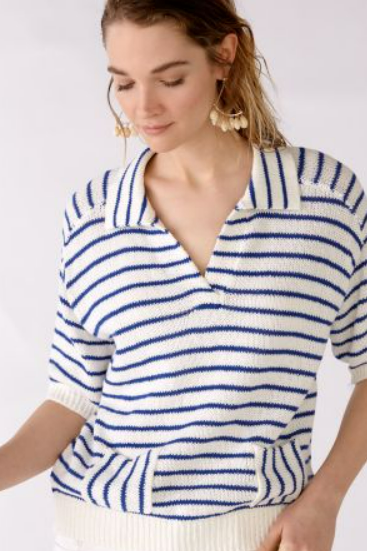 Oui Camisola Algodão Lã às Riscas Modelo 4