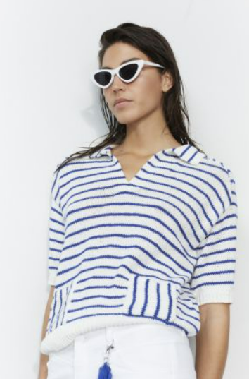 Oui Camisola Algodão Lã às Riscas Modelo 4