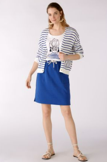 Oui Casaco Algodão Lã às Riscas Modelo 2 - vista frontal