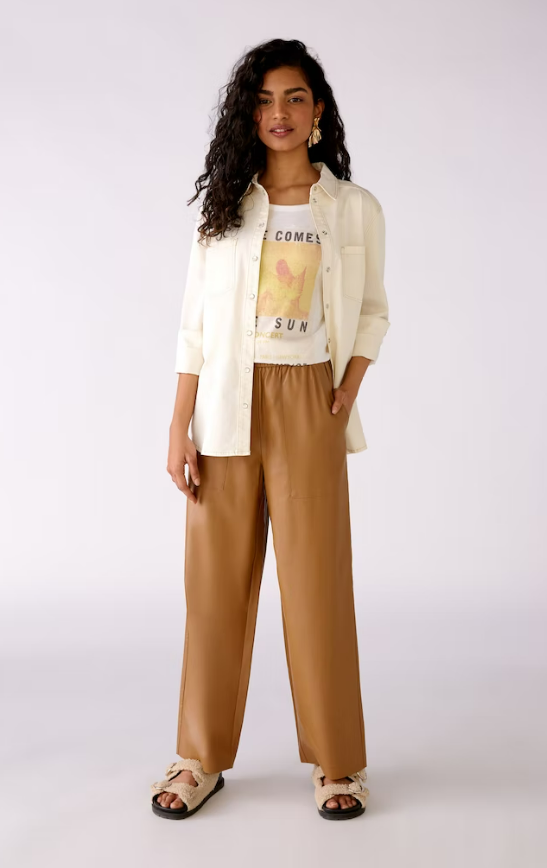 Oui T-shirt Algodão Lã Linho - detalhe