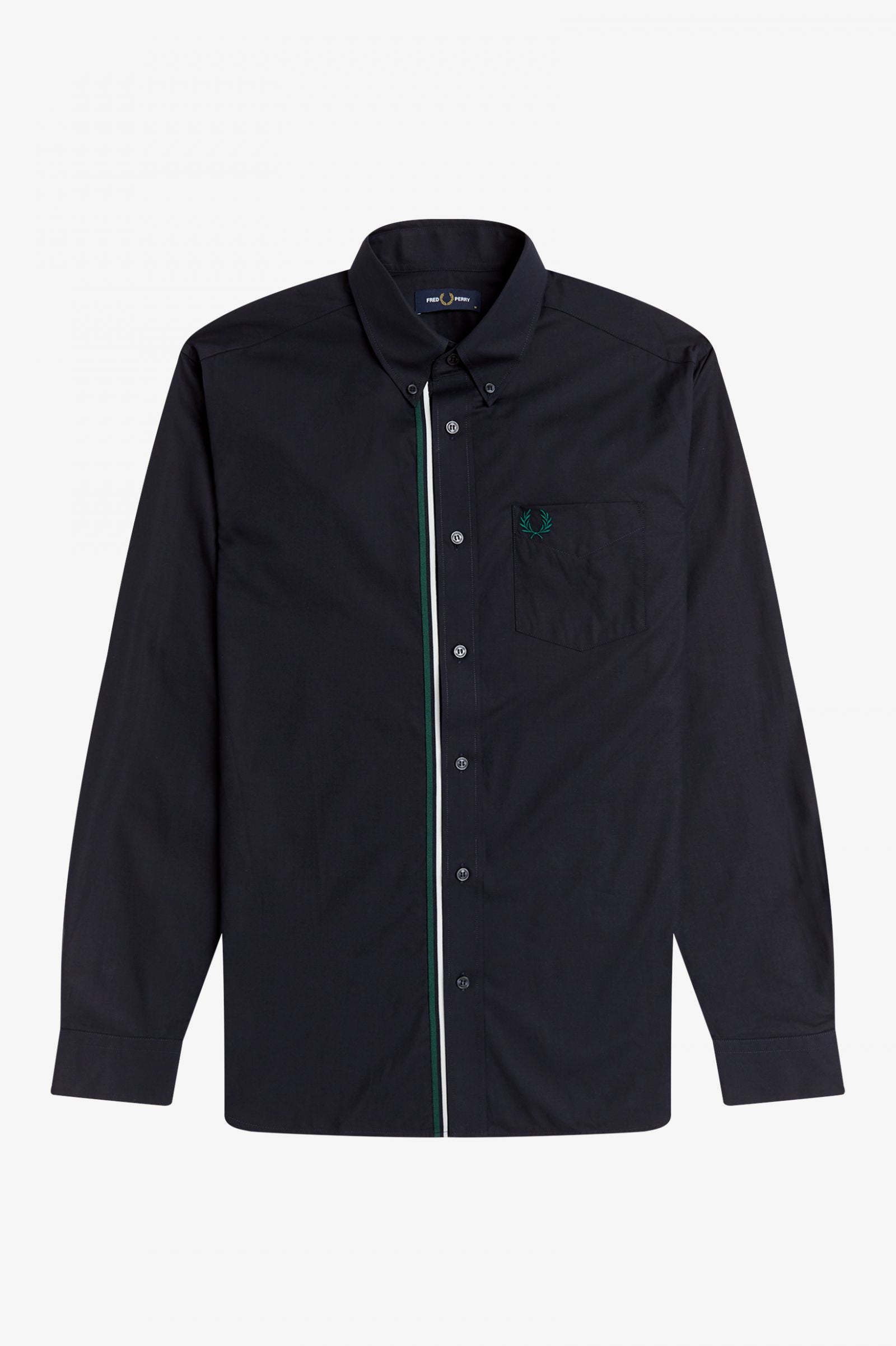 Fred Perry Camisa às Riscas Algodão com Botões - detalhe